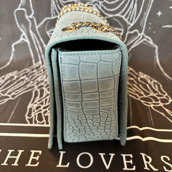 Brandon Blackwood Light Blue Snake Print Sophia Silver Chain - Picture 2 of 6